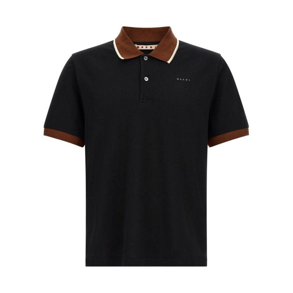 Marni Black Cotton Polo Men's Shirt